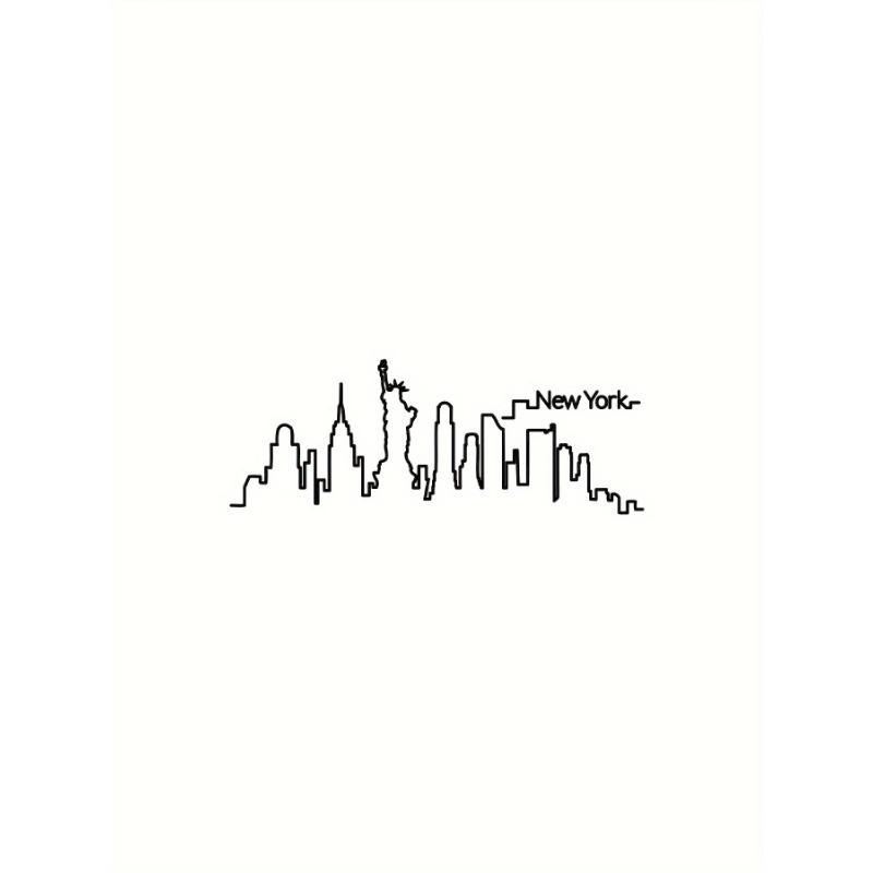 European Size New York City Skyline Print Tee Shirt, Tees For Men, Casual Short Sleeve T-shirt For Summer