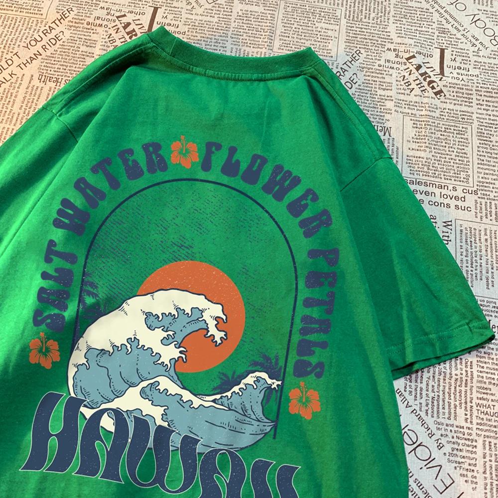 Beautiful Salt Water Petals Patterns T-Shirts Men Casual Tee Clothes Clothes Comfortable Sweat Summer Tops Vintage Loose Tshirt