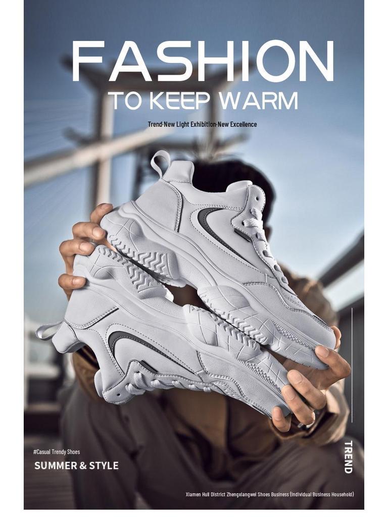 Herren 2025 Echte Leder Freizeitsportschuhe: Höhenerhöhend, Rutschfest, Atmungsaktives Mesh