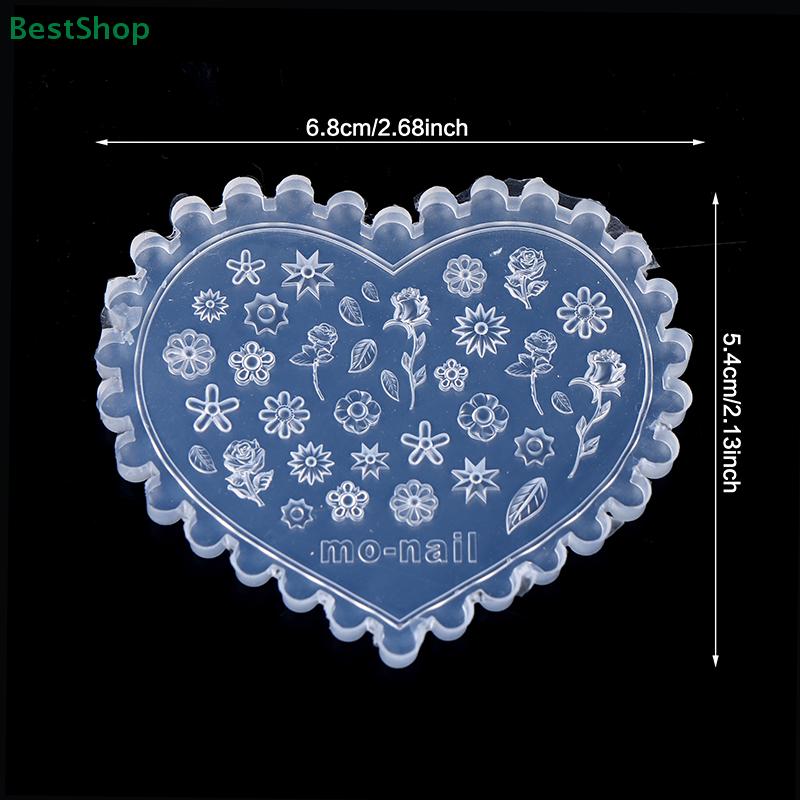 3D Silicone Nail Mold Relief Flower Manicure Mold DIY Nail Decor Transparent Nail Template