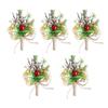 5Pcs Florals Lapel Pin for Wedding Couple Elegant Corsages for Bride and Grooms Handmade Boutonniere Party Jewelry