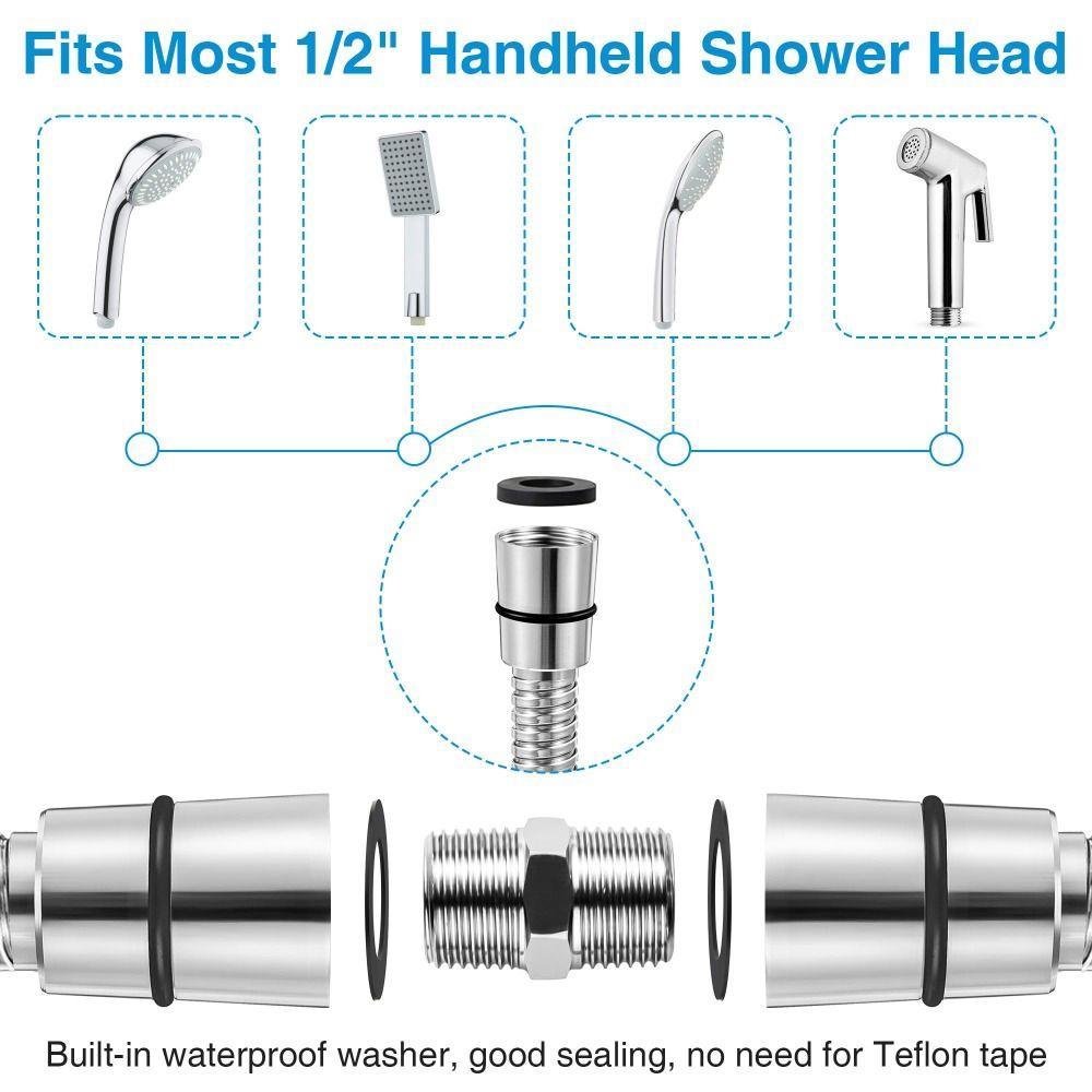 Large Bore Shower Head Hose Stainless Steel Shower Extension Tube High Pressure Shower Hose  Home