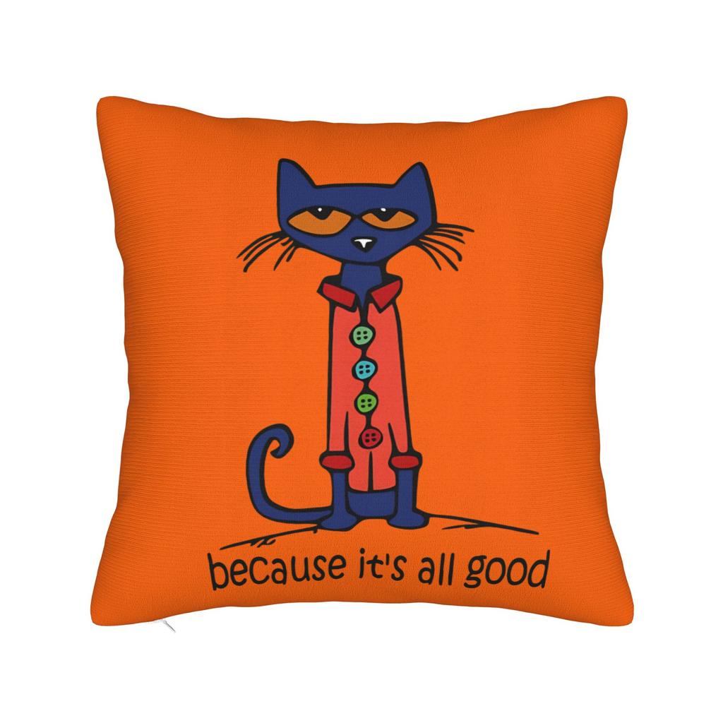 Cute Kitten Petes the cat Square Pillow Cases Cushion Cover Awesome Zipper Decor Throw Pillow Case Cover for Living Room
