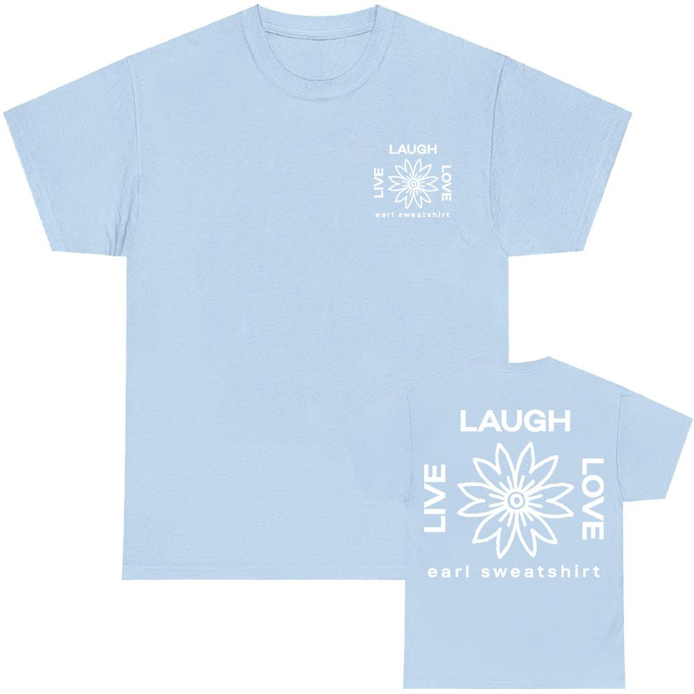 LLL BLUME SCHWARZES TEE Earl Sweatshirt Live Lachen Lieben T-Shirt Kurzarm Baumwolle Herren T-Shirts Grafikdruck Kleidung Männlich