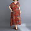 DIMANAF New 2026 Women Plus Size Summer Long Dress Sundress Beach Loose Casual Maxi Lady Floral Print Dress