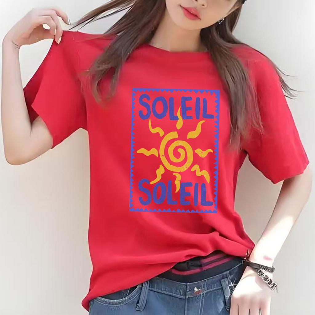 Fashion sun letter printed Tshirt casual short sleeved suitable for all seasons fashion versatile holiday Womens Tshirt
