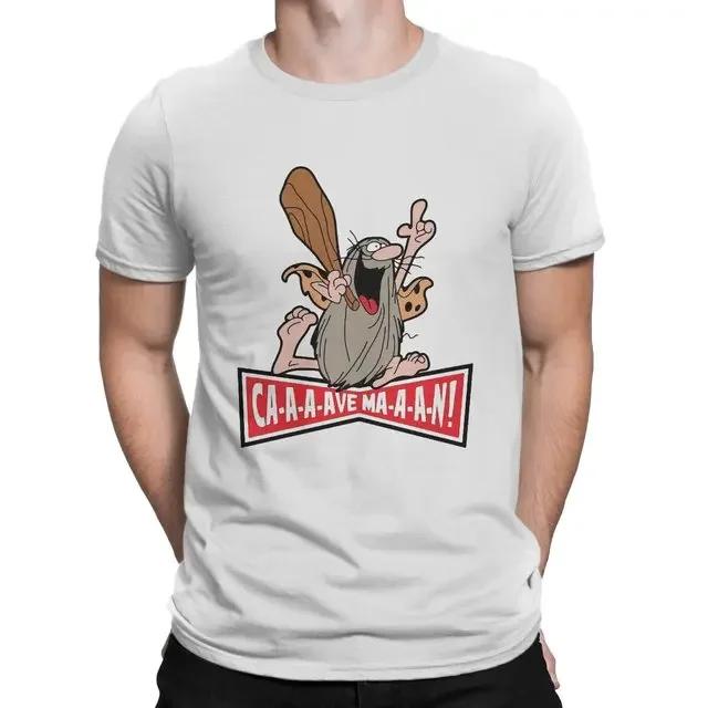 Funny Captain Caveman Cavey 1980s Cartoon Print Tops Men Clothing Ropa Hombre Camisetas Hanna Barbera Graphic TShirt Oversized