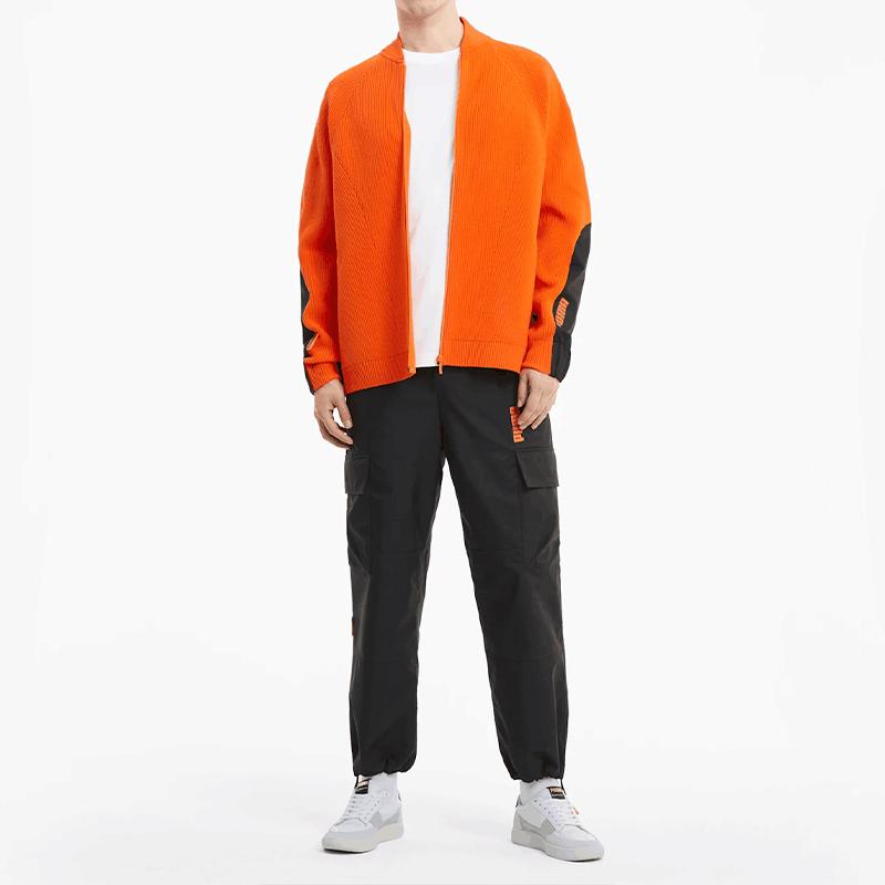 Puma X Central Saint Martins Loose Casual Stand Collar Knit Jacket Men Jackets Flame-Orange 598588-23