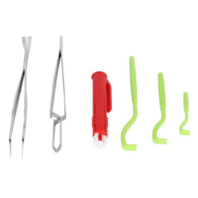 Kit de Ferramentas para Remoção de Carrapatos para Cão Gato Removedores de CarrapatosCaneta Removedora Pinças de Aço Inoxidável(Ticks Verdes