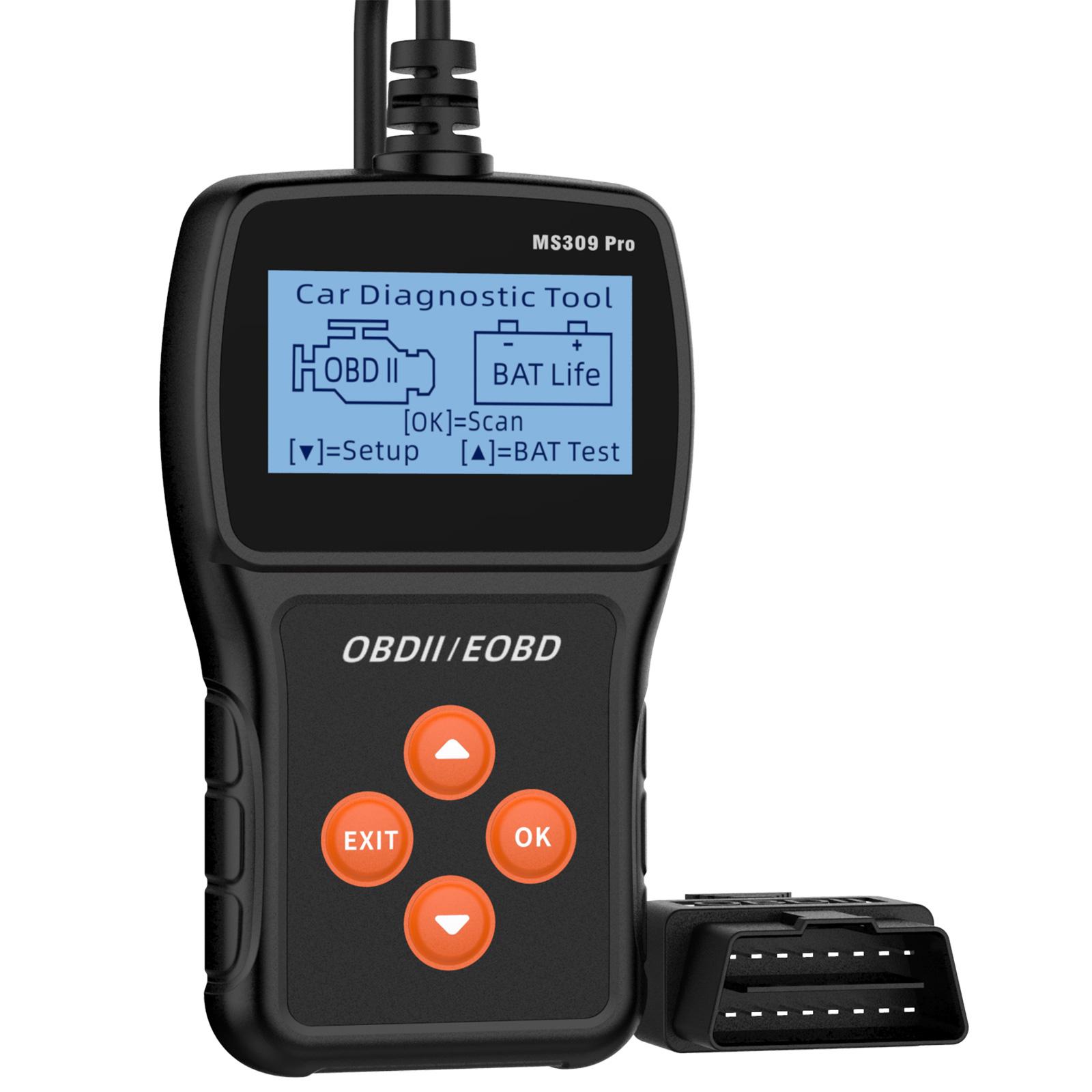 MS309 Pro OBD2 Сканер Читатель кодов неисправностей OBD Проверка двигателя Неисправность Автомобильный Диагностический инструмент для системы двигателя Автомобиля Грузовика Black color