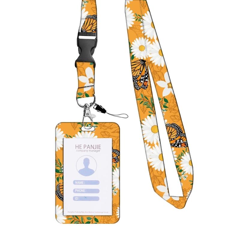 

Butterfly Retractable Badge Reels & Name Card Holder with Lanyard for Student, Badge Holder with Retractable Reels Clip