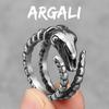 Stainless Steel Snake Ring Ouroboros Punk Jewelry for Men Women Biker Fashion Trendy Halloween Gift