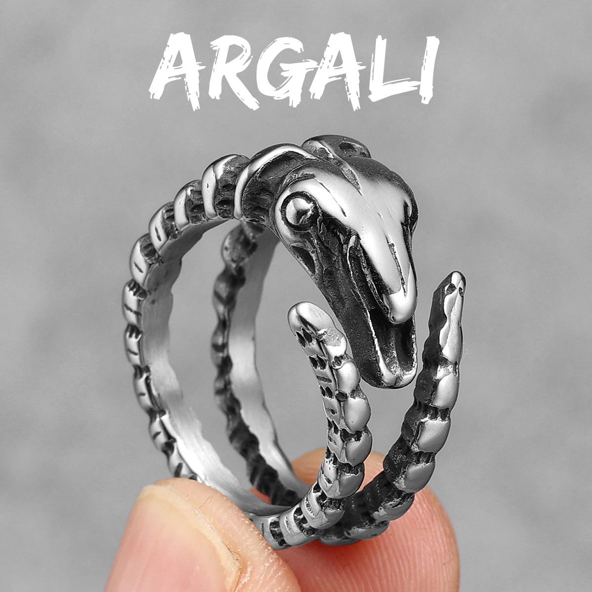

Stainless Steel Snake Ring Ouroboros Punk Jewelry for Men Women Biker Fashion Trendy Halloween Gift 13