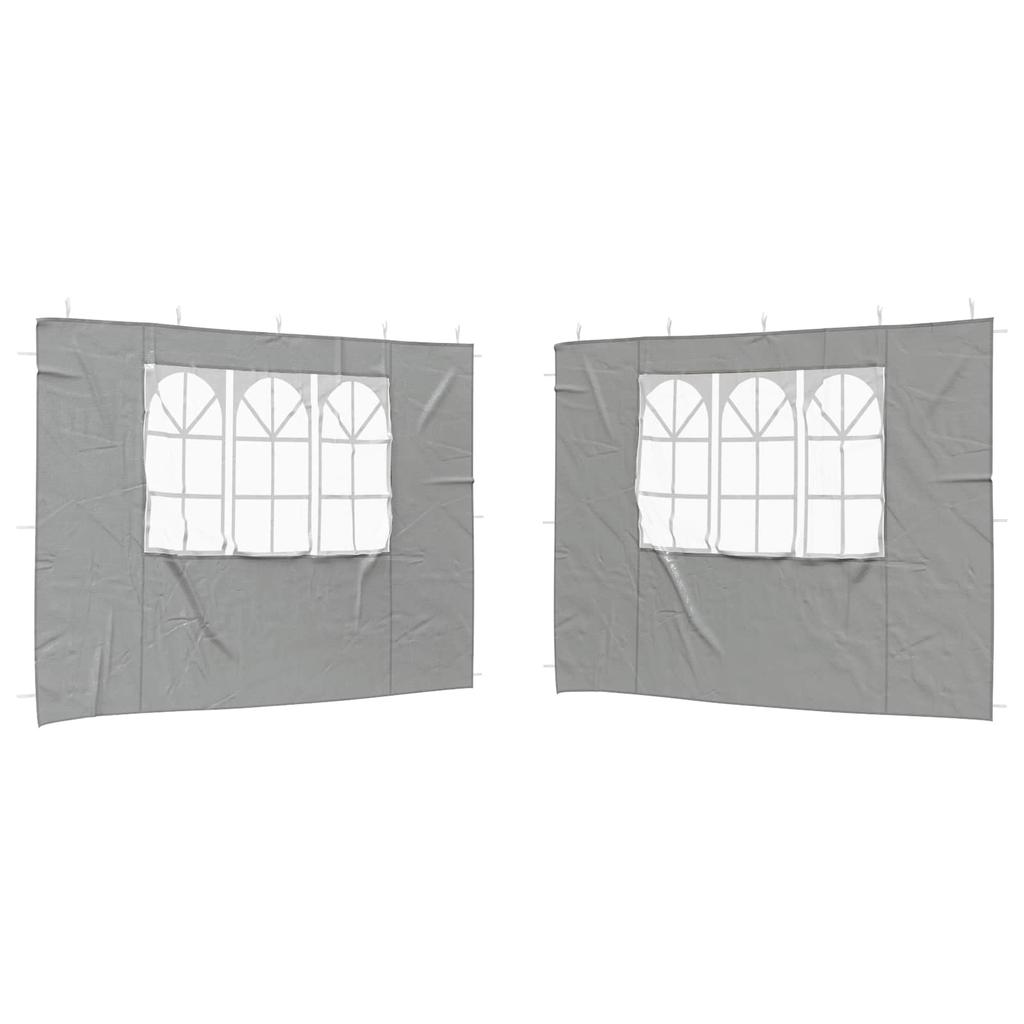 Party Tent Side Panel 2 pcs 300 x 195 cm Light Gray PE and Steel