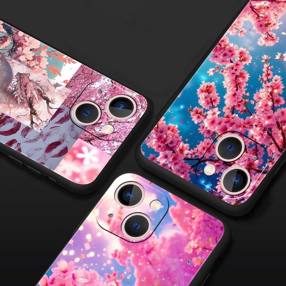 Korean Flower Phone Case Cover for iPhone 17 16 15 14 13 12 11 Pro Max 17 Air Plus Shockproof Soft TPU Shell Fundas Capas Coque