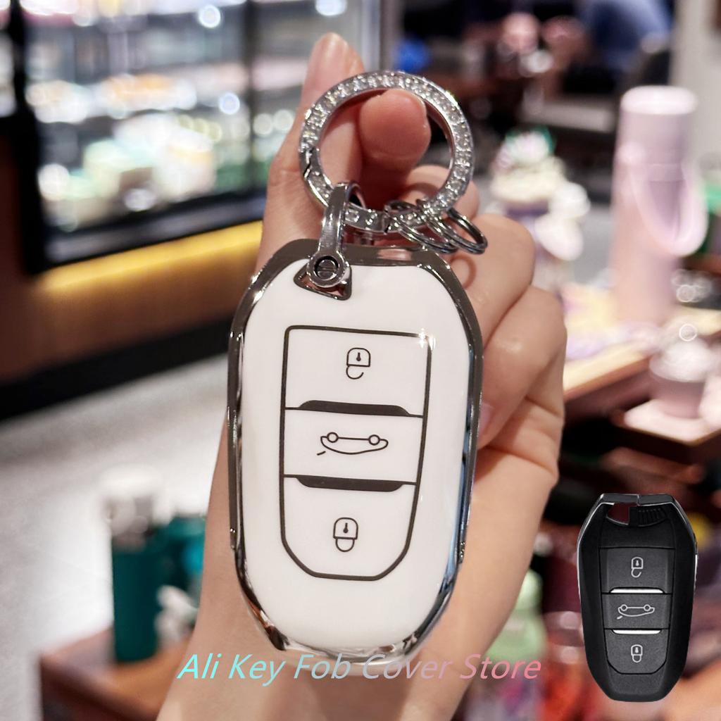 Key Fob Cover For Peugeot 2008 3008 4008 5008 308 408 508 Citroen C1 C2 C4 C6 C3-XR Picasso Grand DS3 DS5 Car Keychain