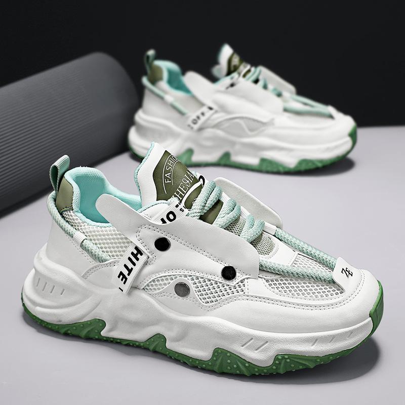 Big hole mesh dad shoes 22 summer thin breathable sneakers thick soles increase student running shoes tide 39