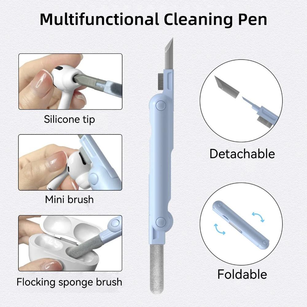 7 In 1  Earbuds Cleaning Pen for Earbuds Portable Wireless Earphone Case Cleaning Tools Kit Cleaning Brush