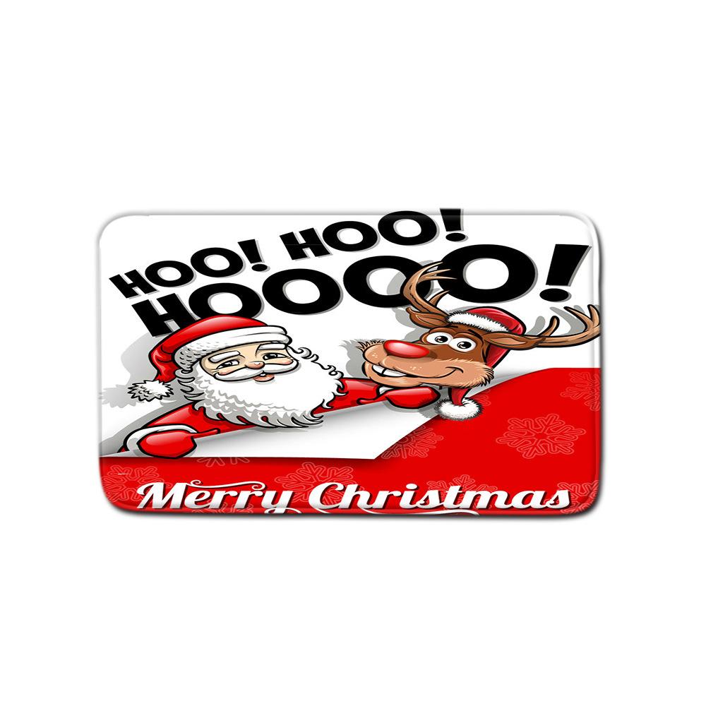 3D Digital Printing Christmas Waterproof Shower Curtain Four-Piece Bathroom Non-Slip Door Mat Bedroom Living Room Floor Mat Carpet