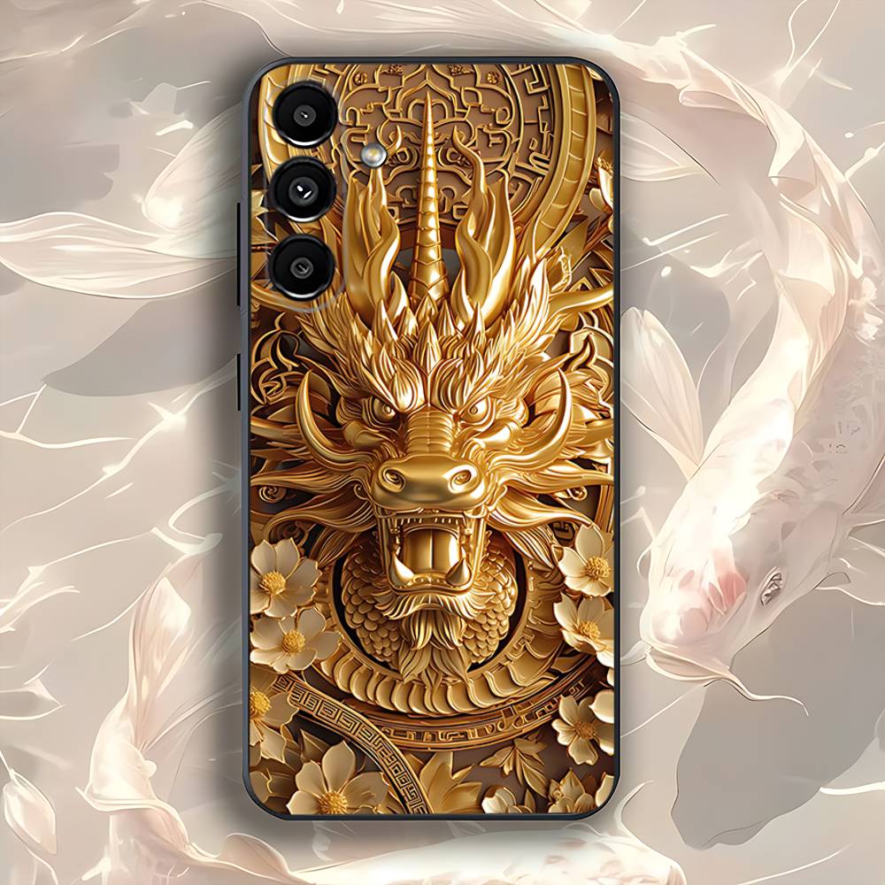 

COOL Dragon Embossed Phone Case For Samsung A73,72,51,53,52,71,22,5G,Note,J7,8,9 Classic Versatile Black Soft Shell SamsungA22 4G
