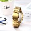 Square Watch with 3ATM Water Stainless Steel Analog Quartz Simple and Stylish Business Watch A Great Gift for and Day Men's Calendar, Gold
