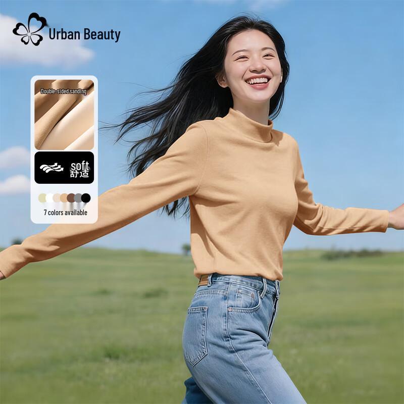 

Urban Beauty Women s Fleece-Lined Mock Neck Long-Sleeve Top S