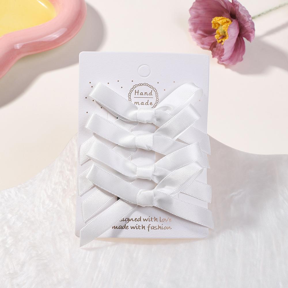 4pcs Girls Bowknot Hair Clips Baby White Black Lovely Hairpins Ribbon Bow Headwear Sweet Cute Barrettes Hair Accessories Gift