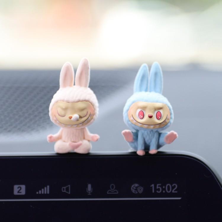 Car Display Screen Ornaments, Center Console, Car Cartoon Decoration, Yoga Labubu, Car Interior Accessories, Toys