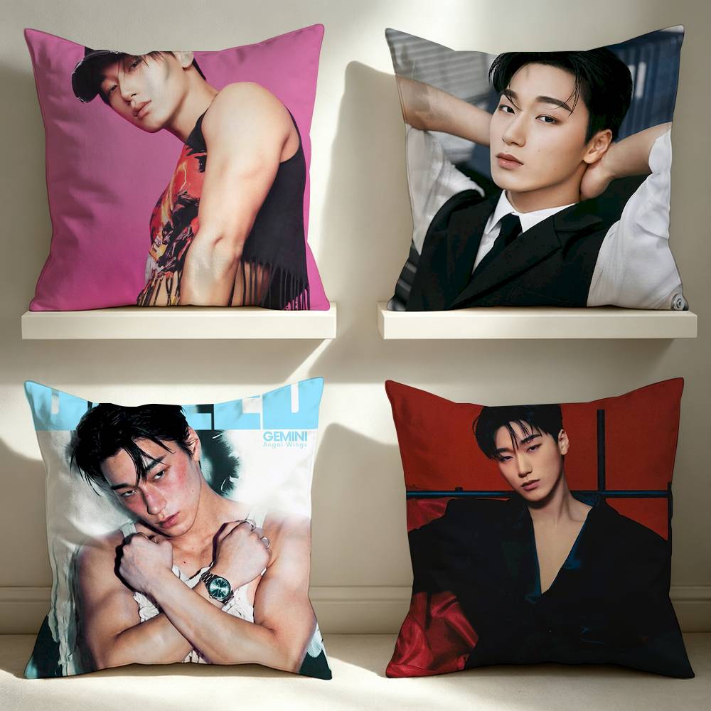Choi S-San A-Ateez Square Pillow Case Multi Sizes For Car Home Bedroom Decor Custom Valentine Gifts