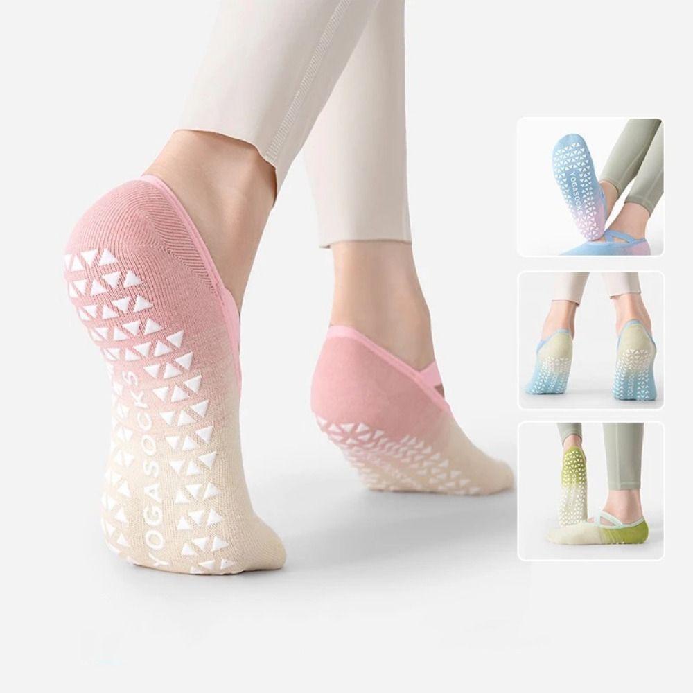 6pairs Breathable Towel Bottom Hosiery Non-Slip Dot Silicone Floor Socks Fitness Yoga Socks  Sports