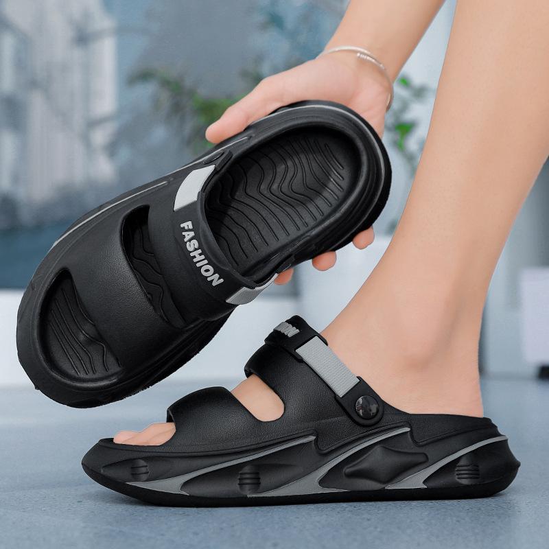 Slippers Men's 2025 Summer Fashion Thick Bottom Stepping On Shit Feeling Increased Sports Wind Sandals Outdoor Non-slip and Wear-resistant One-word D