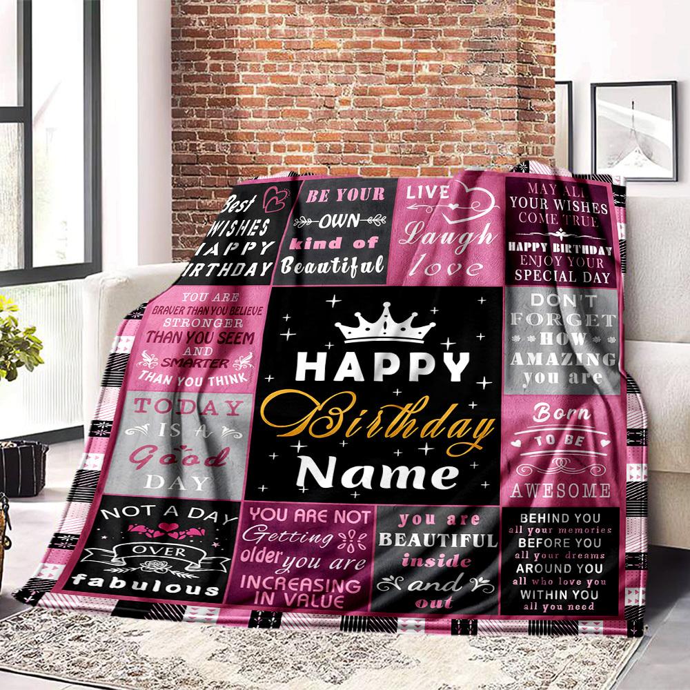 Home Customize Your Name Blankets Comfortable Soft Lightweight Allseason Multipurpose Blanket For Picnics Sofas Offices Beds Living Rooms Perfect