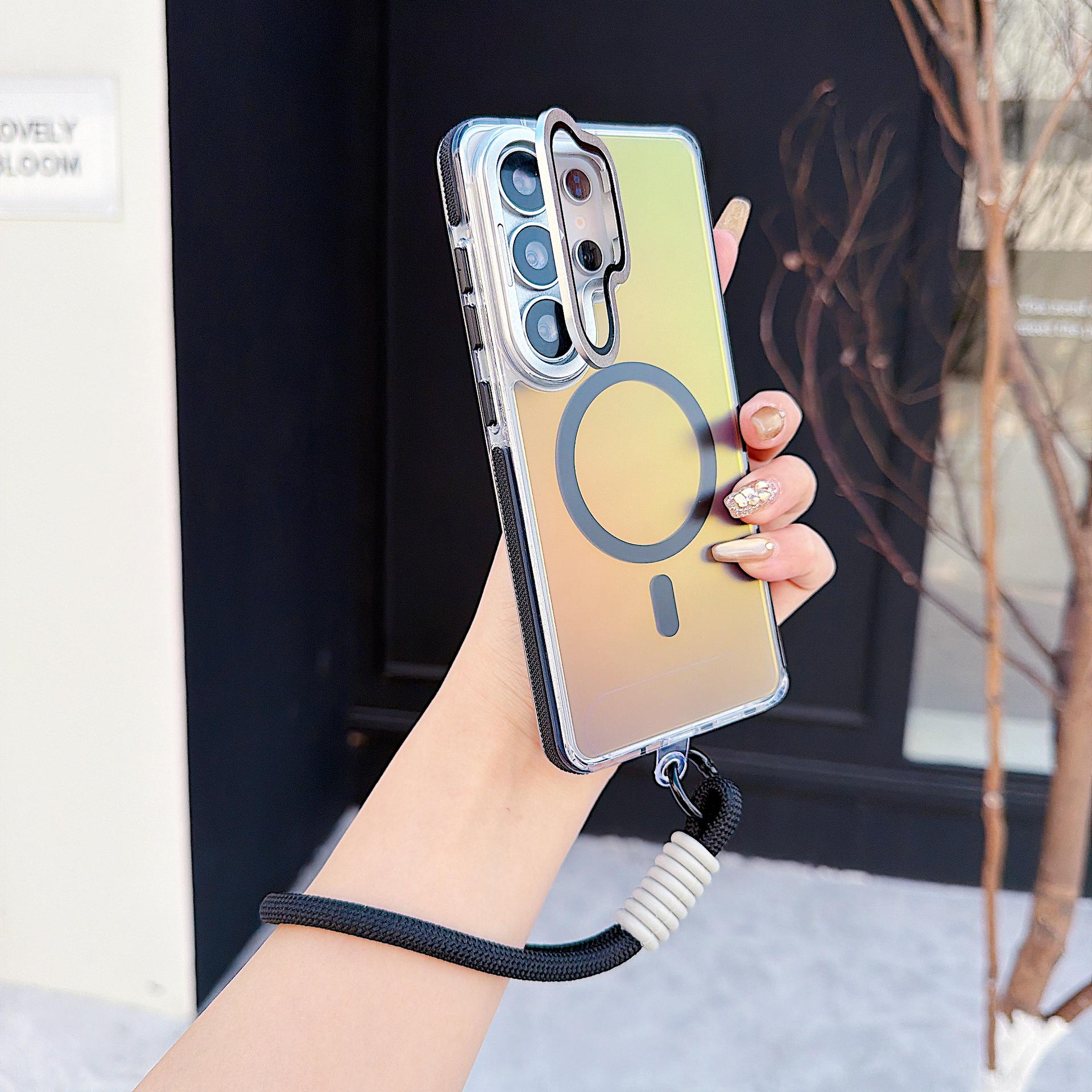 

Samsung S26 Ultra Case: Anti-Drop, Color-Changing Dragon Lens Film, with Magnetic Suction Stand for S23 S24