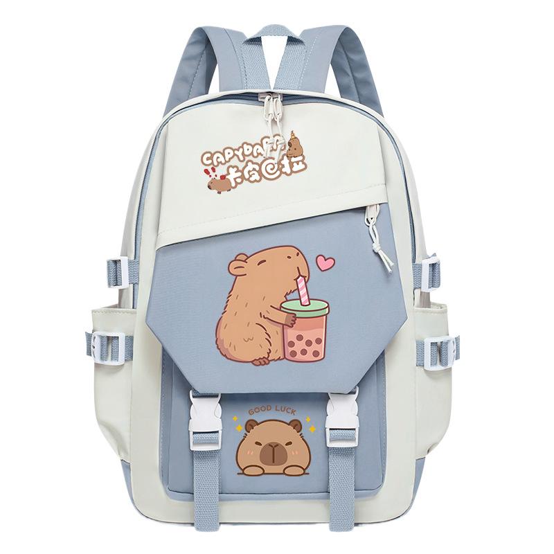 New Kapibara cute emoji print college light style primary and secondary school students spine bag