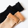 Autumn and Winter Fleece Thickened Warm Tube Socks Knee Calf Socks Black Skin Tone Stockings Thickened