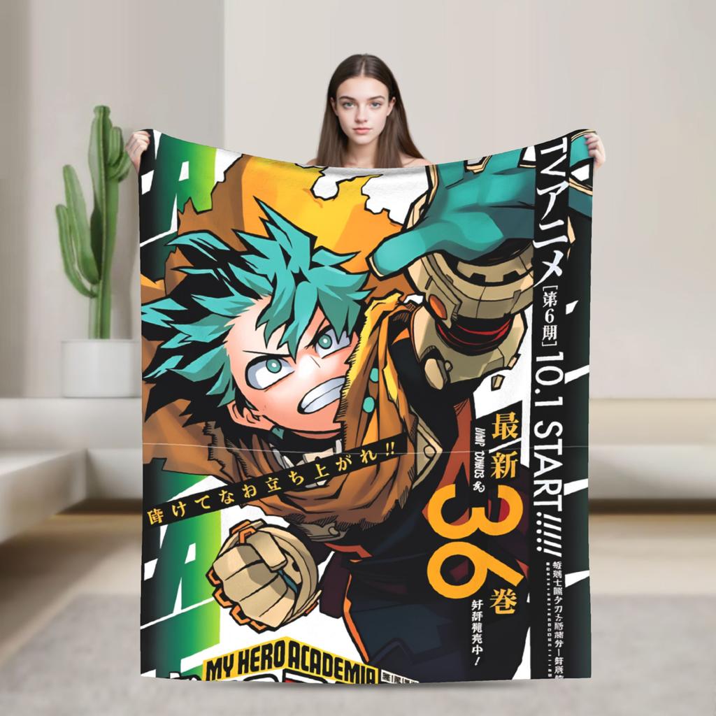 My Hero Academia Super Soft Blankets  Airplane Travel Plush Throw Blanket Aesthetic Couch Bed Flannel Bedspread Sofa Bed Cover