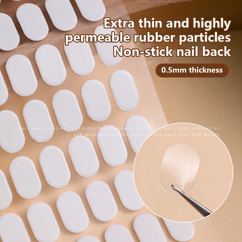 100Pcs Manicure Support Double-Sided Adhesive Tape Transparent Acrylic Nail Art Work Display Board Paste Adhesive Strip Cut-Free