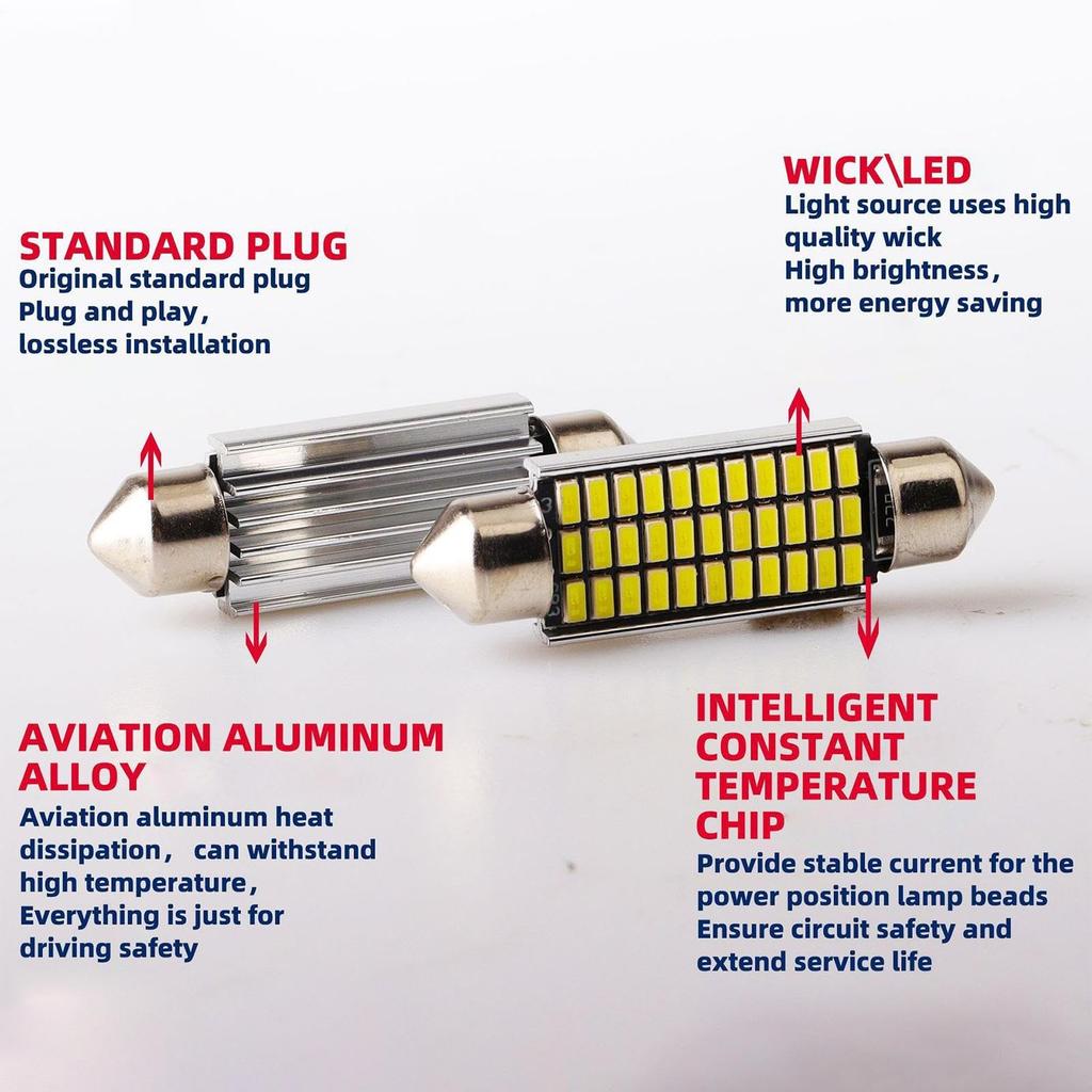 Car Dome Lights, LED Dome Bulb, Double Chip Car Roof LED 41mm -