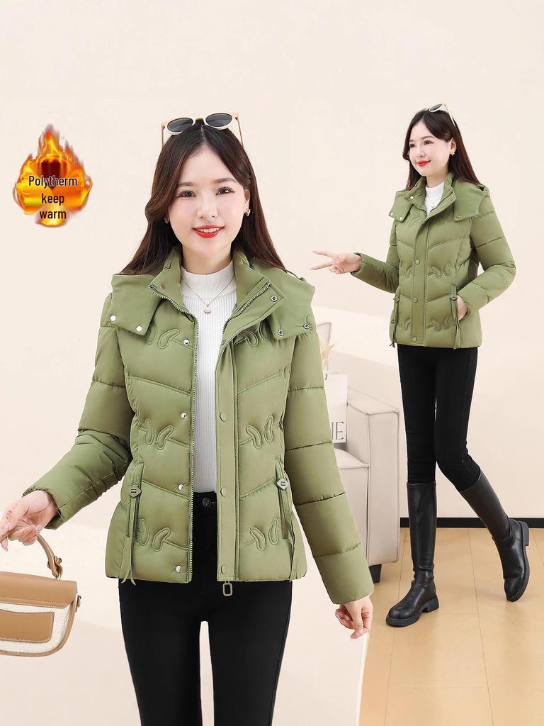 Mom's 2025 Winter Short Cotton Jacket: Women's Middle-Aged & Elderly Embroidered Thickened Fashion Coat
