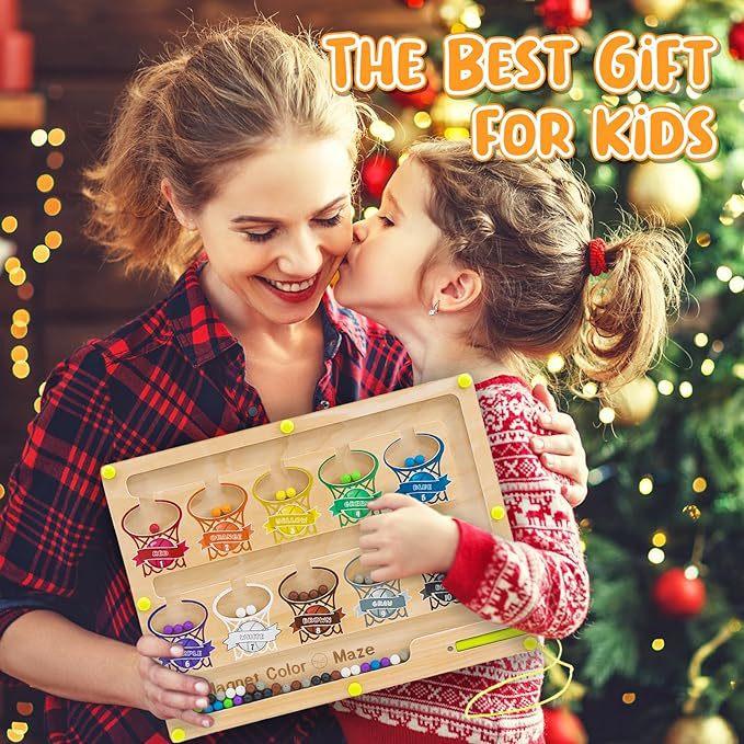 Children'S Wooden Early Education Magnetic Ball Pen Operation Color Classification Basketball Position Educational Toys