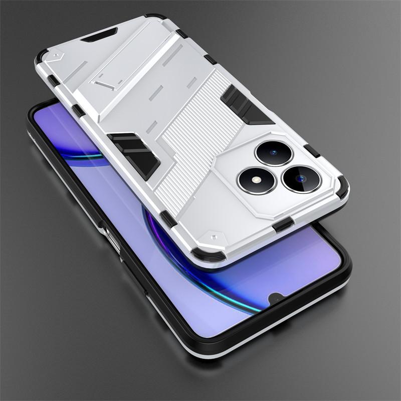 For Realme C51 Case Realme C51 C53 C55 Cover Cases Shockproof Armor PC Stand Silicone Protective Phone Back Shell Realme C51