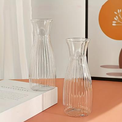 Yousheng 3/5/10Pcs Plastic Vase Transparent Color Single Stem Vase Lightweight Smooth Reusable Vase Dining Table Decoration