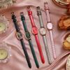 Retro Oval Ladies' Quartz Watch - Leather Strap, Simple Design