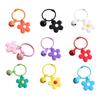 Flower Keychain Bell Charm Miniature Key Ring for Bags and Keys Multiple Candy Color Floral Pendant Keyring Accessory
