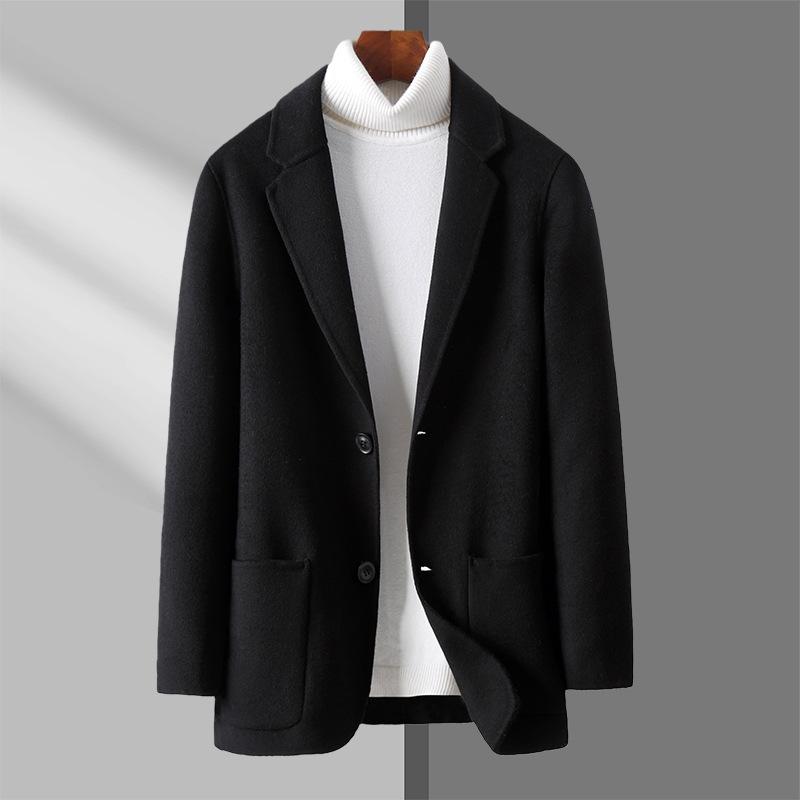 

Осенний новый двусторонний костюм ручной работы шерстяной двусторонний пиджак корейской версии трехмерная нашивка сумка топ костюм 195 чёрный