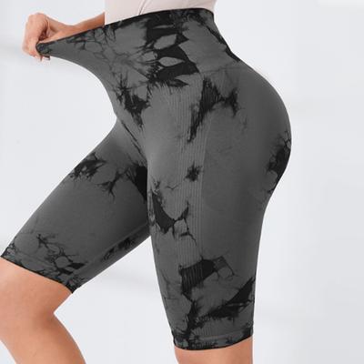 Mode Slim Fit Sport Hohe Taille Yoga Shorts Frauen Fitness Tie Dye Push Up Sexy Yoga Hosen Frauen Joggen Beiläufige Laufende dame Shorts Legging 24415