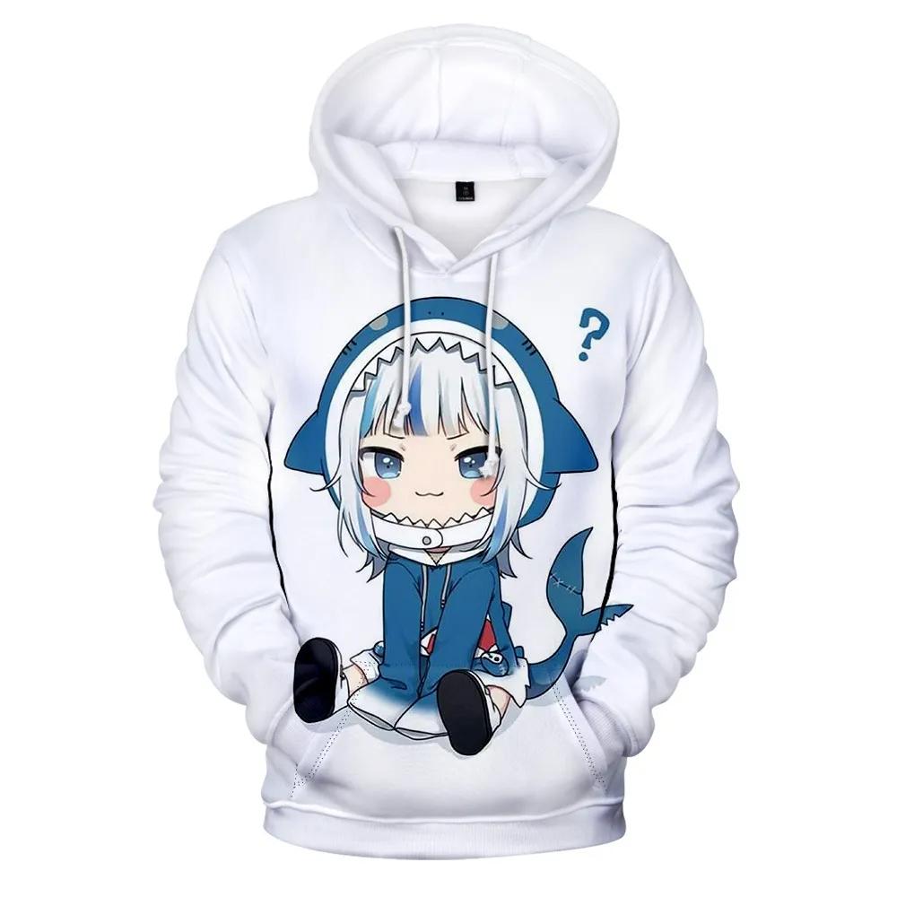 Hololive VTuber Kawaii Gawr Gura Cosplay 3d Print Hoodies & Sweatshirts Man Women Pullover Coat Y2k Top Oversized Men's Coat