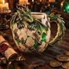 Scultura Dettagliata di Drago Bebè Tazza a Forma di Uovo Fantasy, Rivestimento in Acciaio Inossidabile Rilievo 3D Artigianale Tazza da Tè Magica Tazza da Caffè, Resina Realistica da Desktop