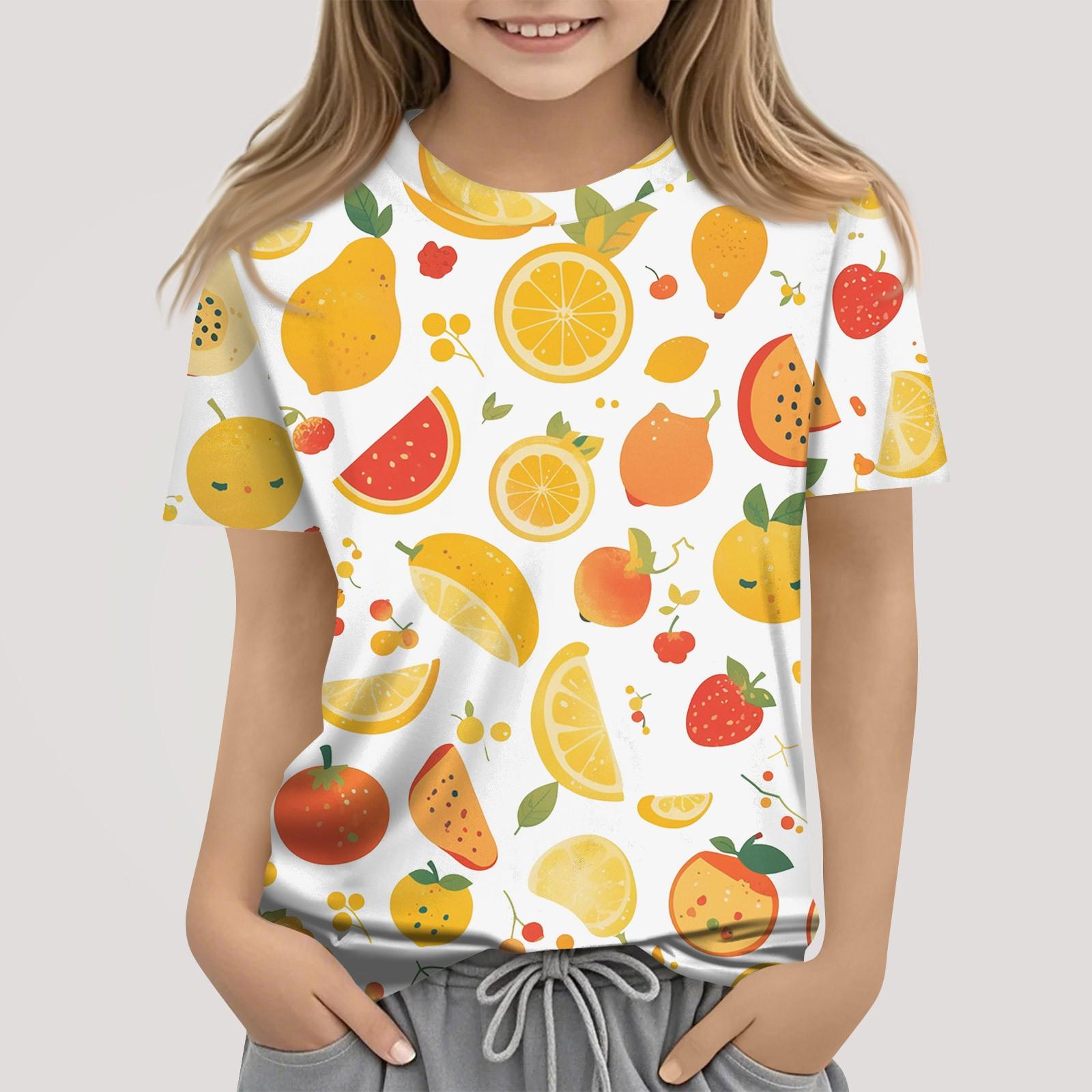 

Toddler Girl Boy T-Shirts Kids Top Boys And Girls Printed Short Sleeved T-shirt 150 шафрановий
