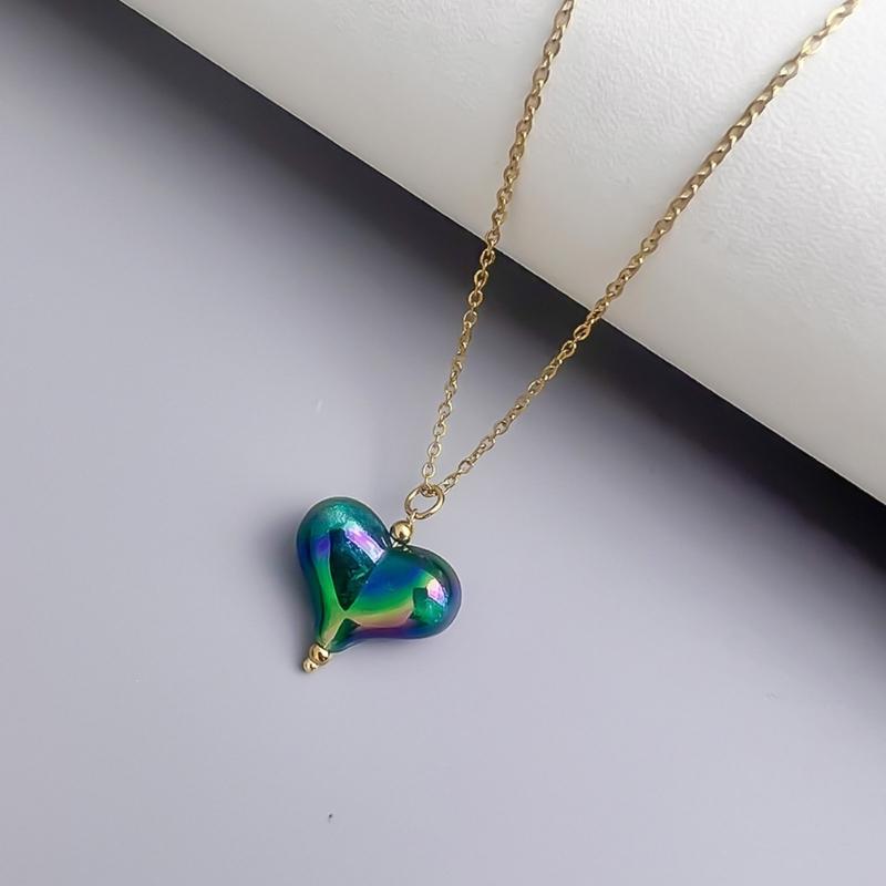 Trendy Heart Pendant Necklace Long Chain Women 2023 Jewelry Choker Necklaces Wedding Jewelry Gift for Valentines Day